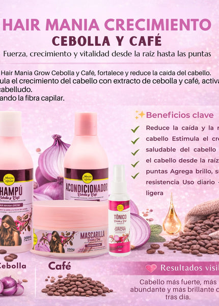 Kit Capilar Cebolla & Cafe Sin Sal para la Caida y Crescimiento del Pelo