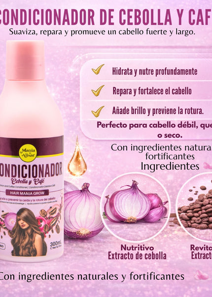 Kit Capilar Cebolla & Cafe Sin Sal para la Caida y Crescimiento del Pelo
