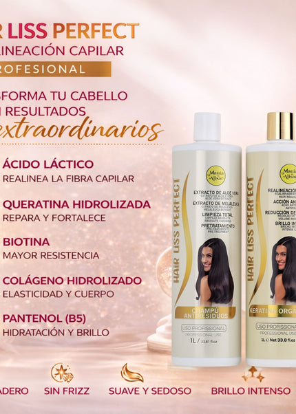 Alisado Brasileño Hair Liss Perfect 1000 ml + Perfume para el Pelo