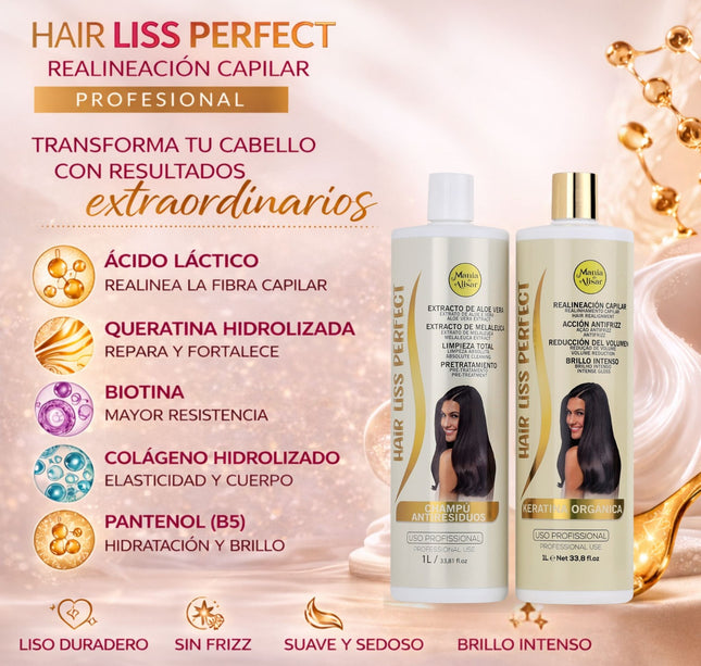 Alisado Brasileño Hair Liss Perfect 1000 ml + Perfume para el Pelo