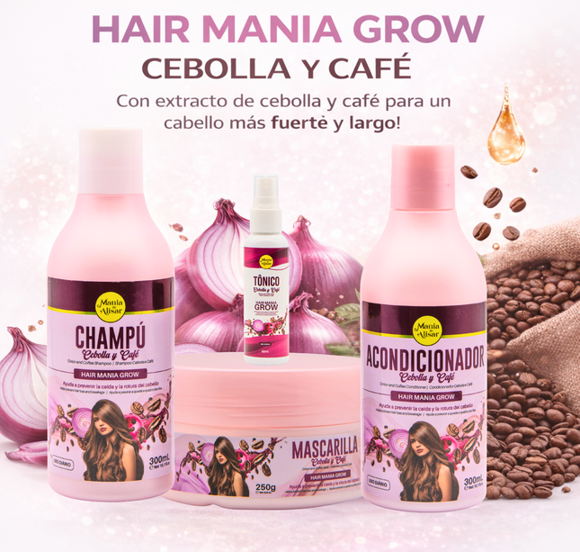 Kit Capilar Cebolla & Cafe Sin Sal para la Caida y Crescimiento del Pelo