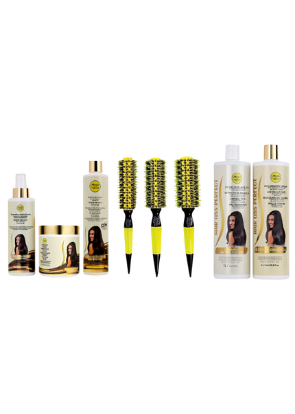 Kit de Pre-Tratamiento  + Kit de Alisado Hair Liss Perfect 1000ml + Cepillos