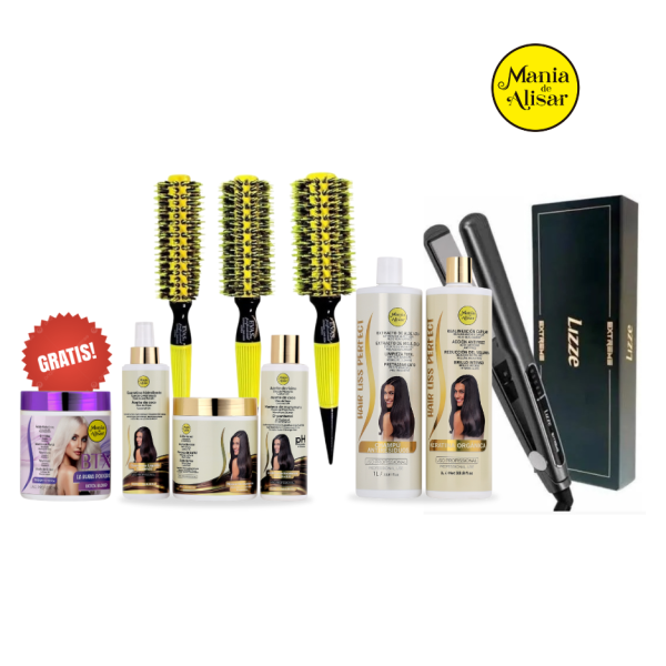 Kit de Alisado 1000ml + Plancha + Pretratamiento + Cepillos + Regalo: Btx Blond