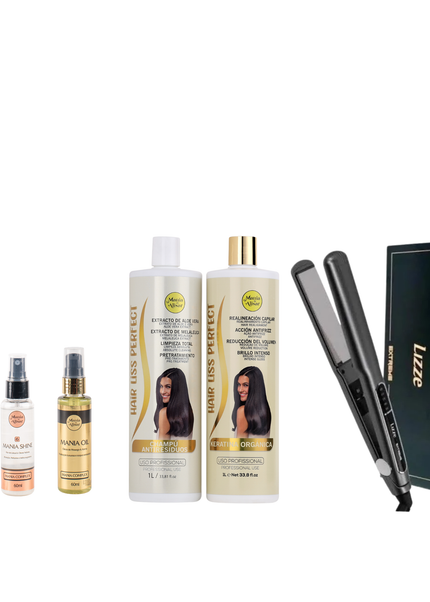 Alisado Brasileño + Plancha Lizze Extreme + Regalo Peine de Carbon + Serum + Perfume para el Pelo