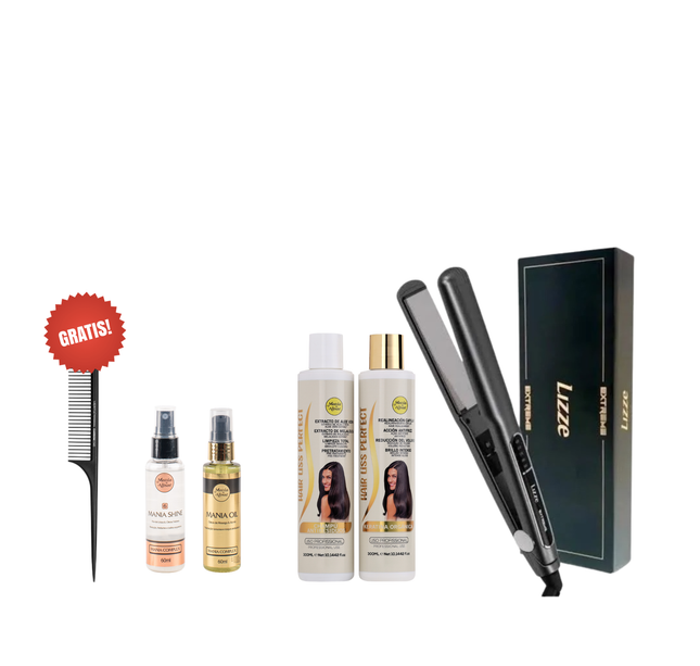 Alisado Brasileño + Plancha Lizze Extreme + Regalo Peine de Carbon + Serum + Perfume para el Pelo