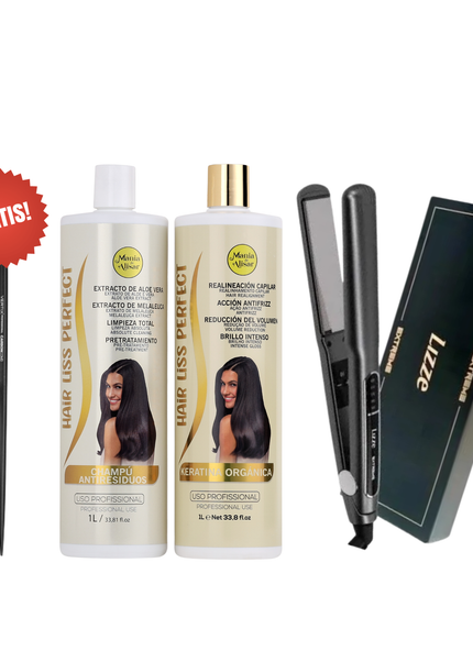 Kit de Alisado + Plancha + 3 Cepillos + REGALO Peine de Carbon