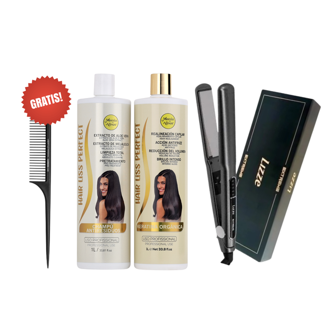 Kit de Alisado + Plancha + 3 Cepillos + REGALO Peine de Carbon