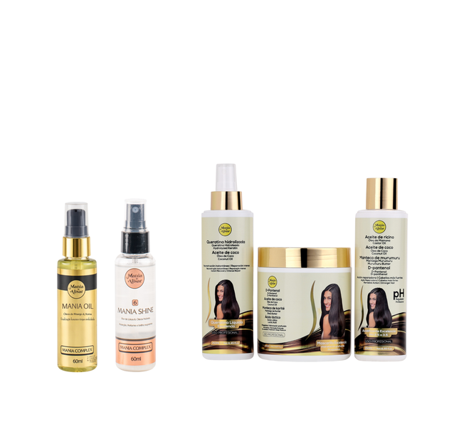 Kit Pre-tratamiento, Máscara 500g, Acidificante 250ml y Queratina Líquida 250ml +Serum + Perfume para el Cabello