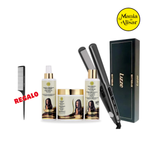 Kit de  Máscara, Acidificante y Keratina Liquida + Plancha Lizze Extreme + REGALO